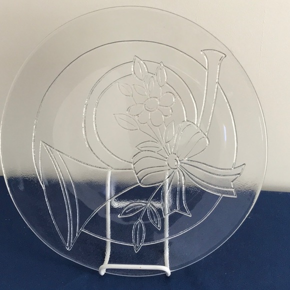 Christmas Horn Glass Large Platter Princess House 756 Holiday Tableware - Picture 2 of 4